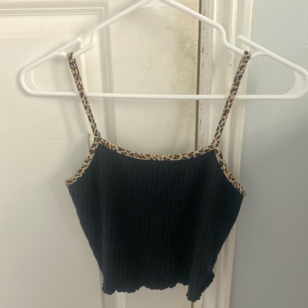 SHEIN cheetah print & black tank top